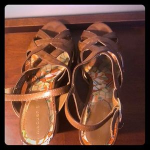 1 pair summer wedges; size 9.5.